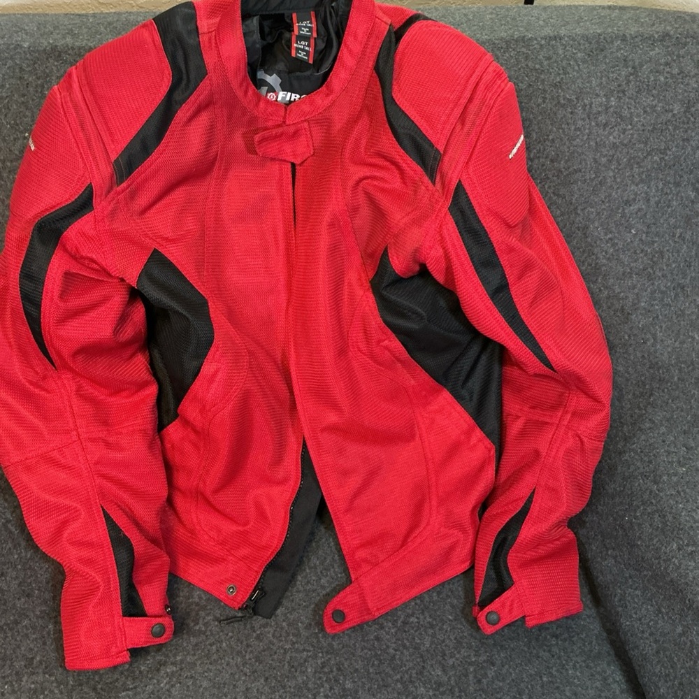 First Gear Red and Black Men's Motorcycle Jacket